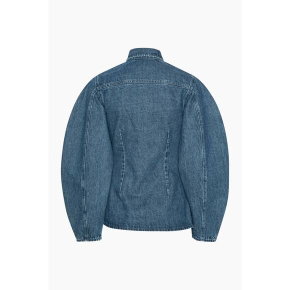 NEW ROTATE women's fitted shirt in medium blue denim - Picture 2 of 2